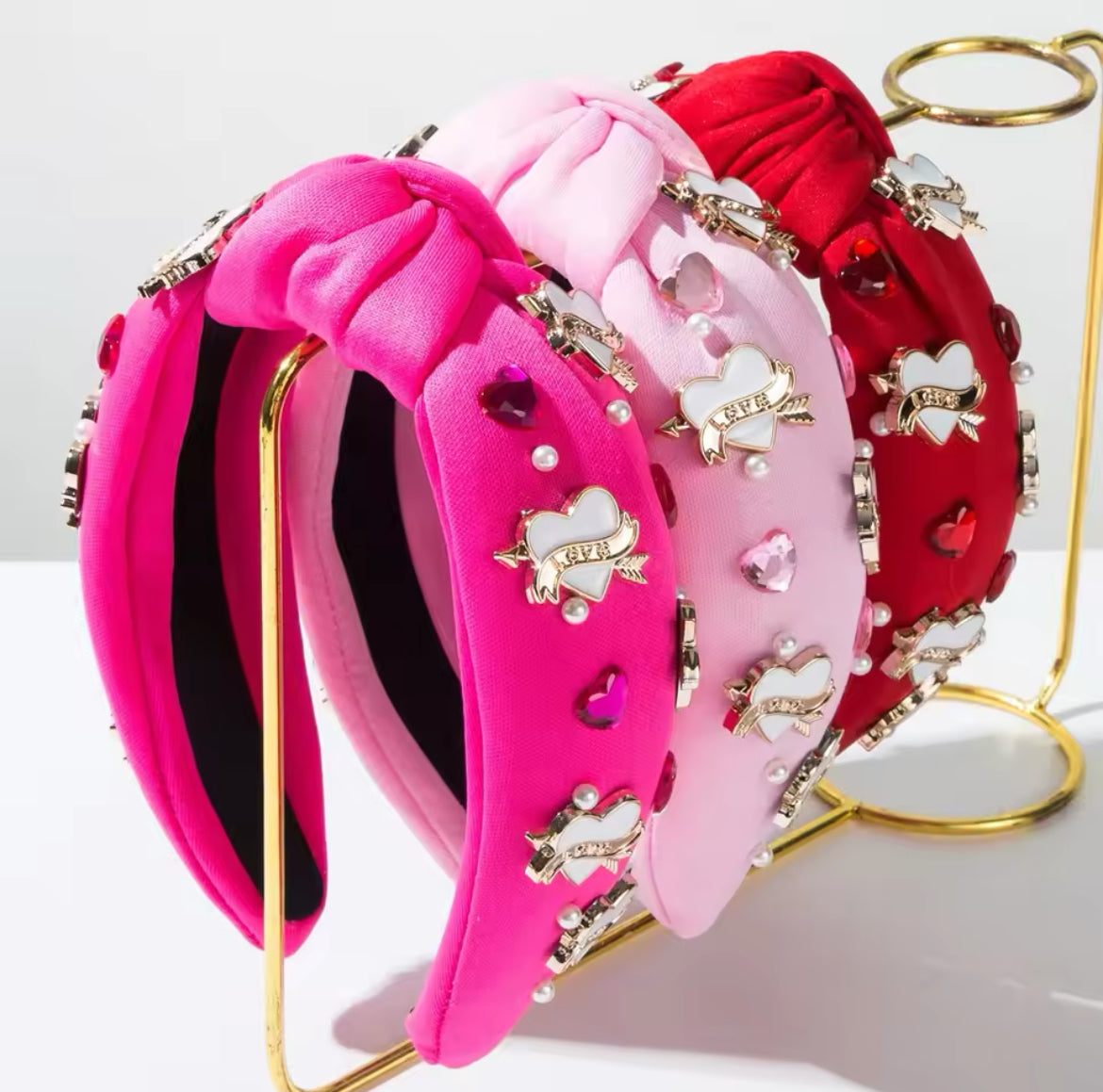 Valentine's Day Knotted Headband - Red