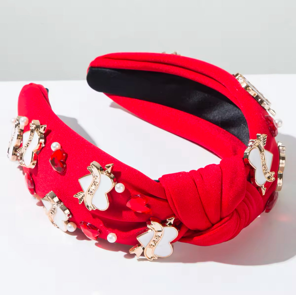 Valentine's Day Knotted Headband - Red